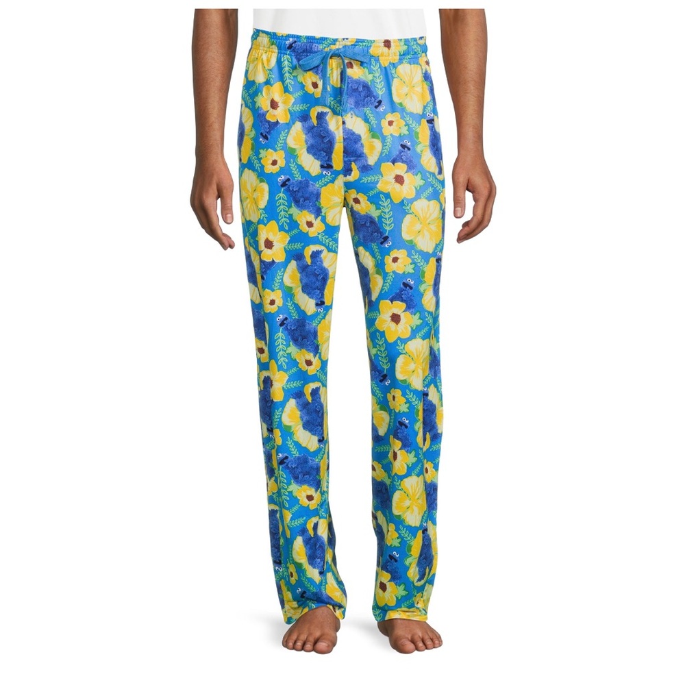 Sesame Street Men’s Cookie Monster Print Sleep Pants Hawaiian